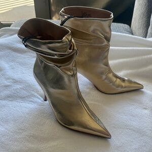 Express metallic gold ankle boots